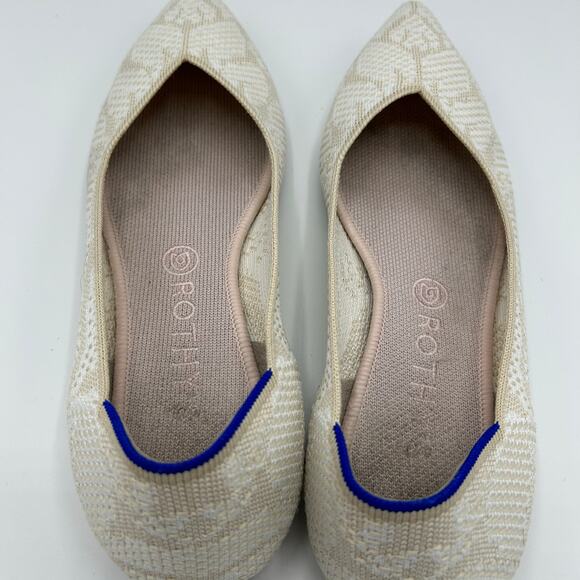Rothy’s The Point Flats Lily Ivory Beige Knit Women’s Size 10.5 Sustainable - Picture 12 of 16